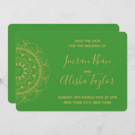 Save The Date Mehendi Mariage Indien Hamsa Henna Enregistrez la  (Devant / Derrière)