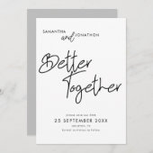 Save The Date Meilleur Ensemble Moderne Gris Script (Devant / Derrière)