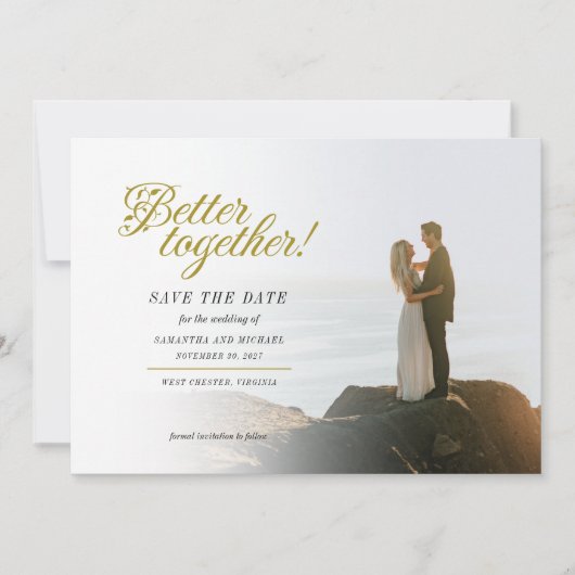 Save The Date Meilleur Mariage photo à la main (Devant)