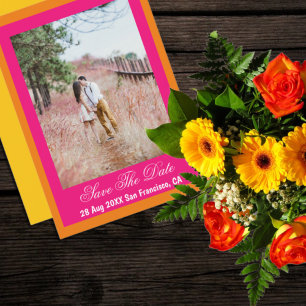 Save The Date Mélange et correspondance minimaliste vibrante Sun