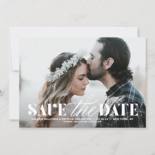 Save The Date Mélanger la typographie Photo moderne Enregistrer 