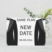 Save The Date Même plan nouvelle date mariage gay noir et blanc (Debout devant)