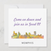 SAVE THE DATE MEMPHONE, TENNESSEE SKYLINE WB1 - (Devant)