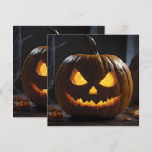 Save The Date Menacer Citrouille Halloween, (Devant / Derrière)