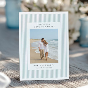 Save The Date Mer Photo de mariage classique à rayures fines