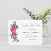 Save The Date Merrily marié rose Noël Mariage floral (Debout devant)