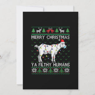 Save The Date Merry Christmas Filthy Humans Goat Ugly Christmas