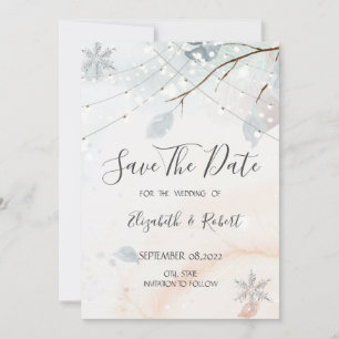 Save The Date Merveilleux Paysage Hivernal, Branche d'Arbre Enre