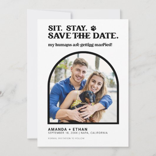 Save The Date Mes humains deviennent Mariages de chiens mariés (Devant)