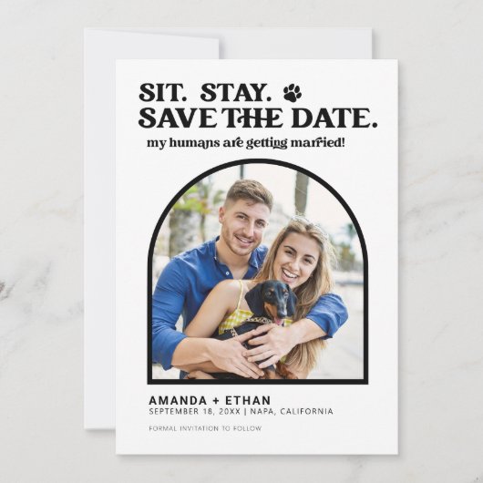 Save The Date Mes humains deviennent Mariages de chiens mariés (Devant)