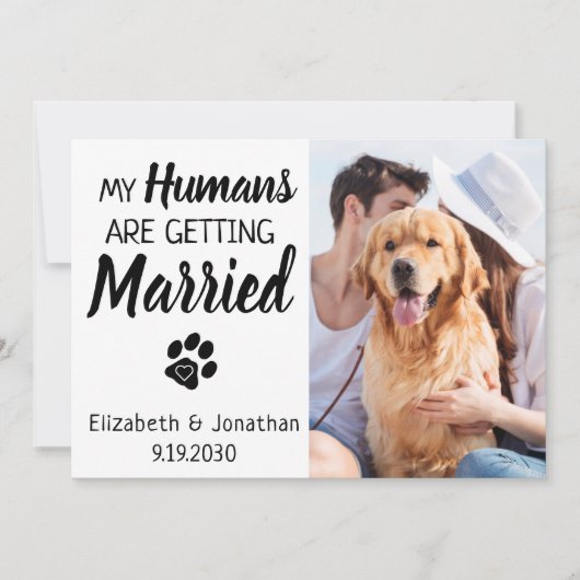 Save The Date Mes humains deviennent Mariages de chiens mariés (Devant)