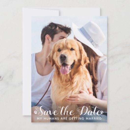 Save The Date Mes humains se marient Chien de compagnie personna (Devant)