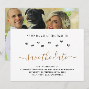 Save The Date Mes humains se marient Photo de mariage d'animaux