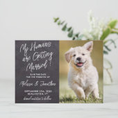 Save The Date Mes humains se marient Rustic Pet Photo Dog (Debout devant)