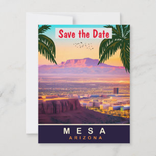 Save The Date Mesa, Arizona, Travel Postcard,