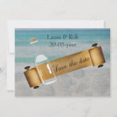Save The Date Message dans une bouteille Mariage de plage (Devant)