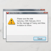 Save The Date Message d'erreur du geek Enregistrer la date Invit (Devant / Derrière)