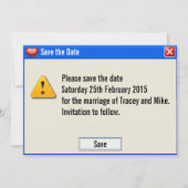 Save The Date Message d'erreur du geek Enregistrer l'invitation  (Devant)