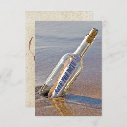 Save The Date Message "Enregistrer la date" dans une bouteille (Devant / Derrière)