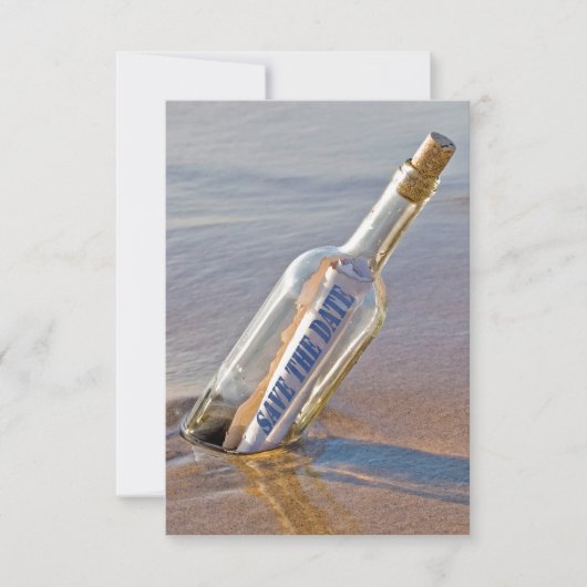 Save The Date message "Sauver la date" dans une bouteille (Devant)