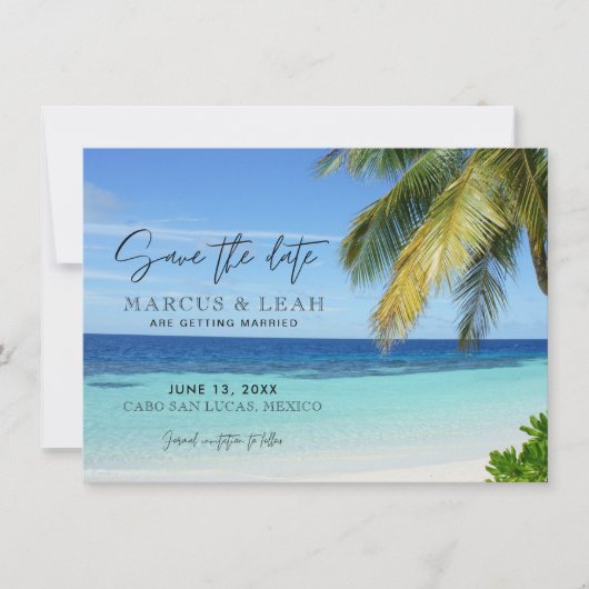 Save The Date Mexico Beach Destination Wedding Enregistrer la da (Devant)