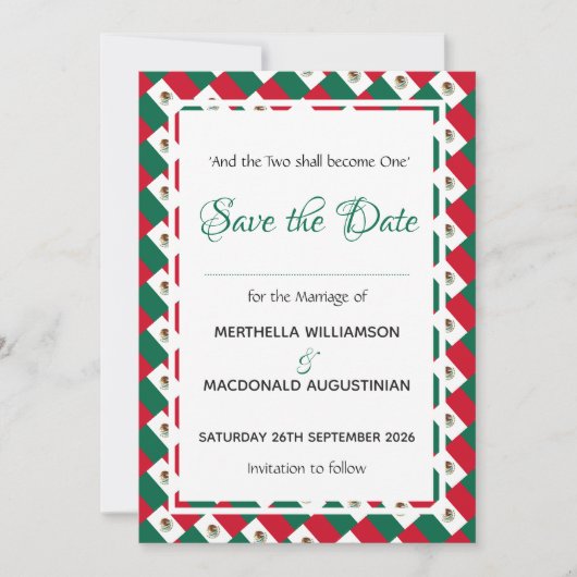 Save The Date MEXICO Fête Mariage personnalisée Occasion (Devant)