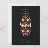 Save The Date Mexique Élégant Floral moderne QR Mariage photo (Devant)