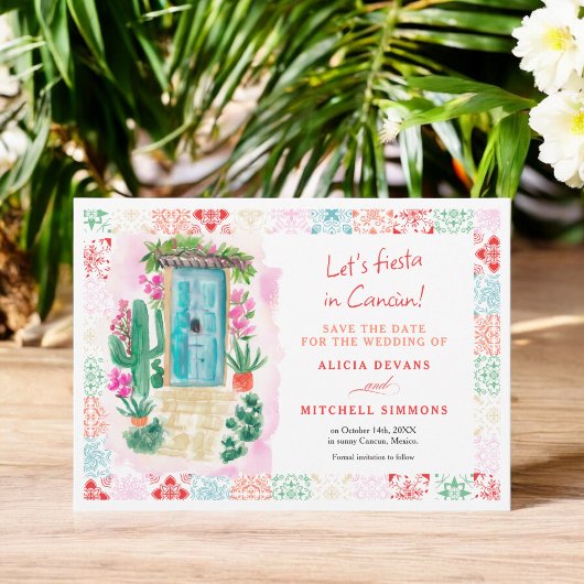 Save The Date Mexique tropical de l'eau destination mariage