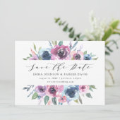 Save The Date Midnight Blooms | Fleurs violettes et bleues (Debout devant)