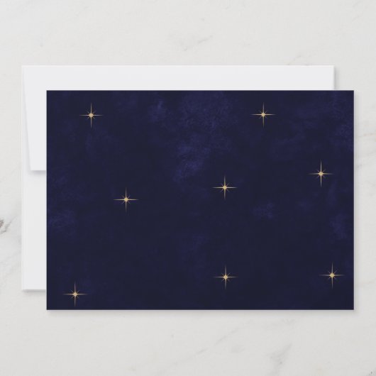 Save The Date Midnight Blue Celestial Gold Moon Stars Mariage (Dos)