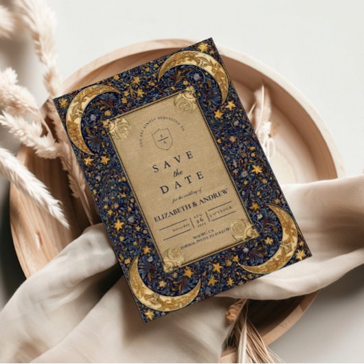 Save The Date Midnight Celestial Baroque Wedding