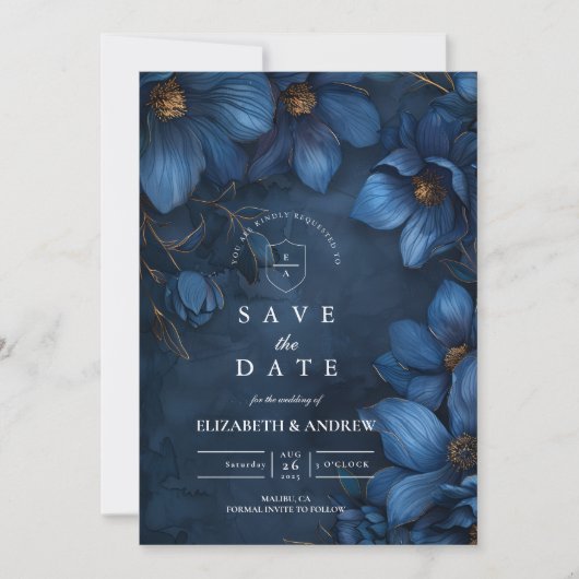 Save The Date Midnight Copper Garden Wedding (Devant)