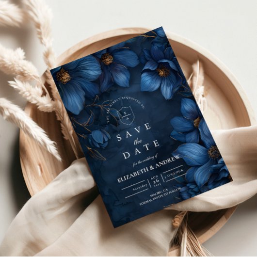 Save The Date Midnight Copper Garden Wedding