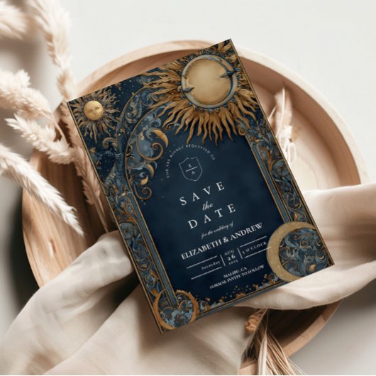 Save The Date Midnight Sun Celestial Wedding