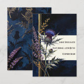 Save The Date Midnight Thistle Copper Enregistrez la Date (Devant / Derrière)