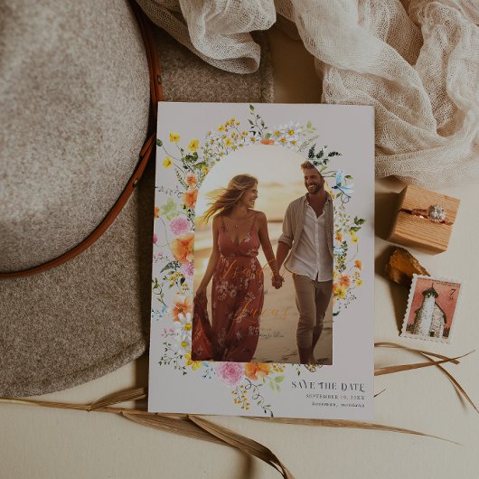 Save The Date Midsummer | Florals Photo Romantique d'Automne