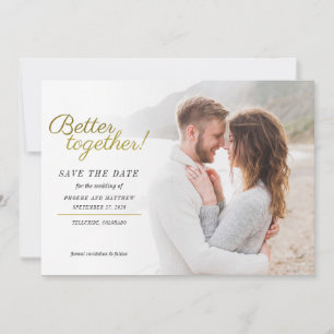 Save The Date Mieux Ensemble Mariage Photo Enregistrer La Date
