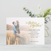 Save The Date Mieux Ensemble Moderne Photo Mariage (Debout devant)