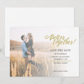 Save The Date Mieux Ensemble Moderne Photo Mariage (Devant / Derrière)