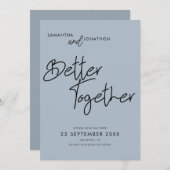 Save The Date Mieux Ensemble Script Dusty Blue Enregistrer La Da (Devant / Derrière)