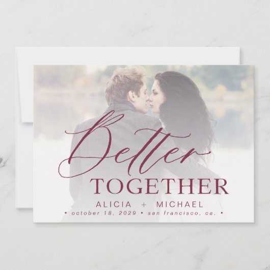 Save The Date Mieux ensemble script photo mariage enregistrer la (Devant)