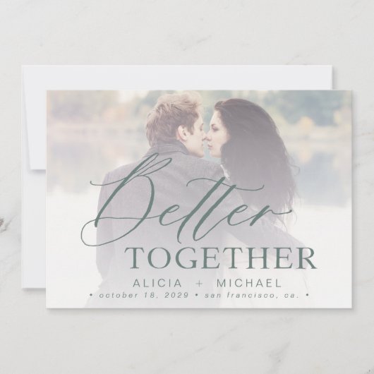 Save The Date Mieux ensemble script photo mariage enregistrer la (Devant)