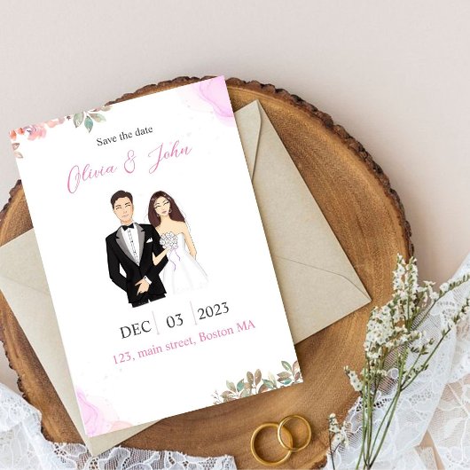 Save The Date mignon, enregistrer la date, plat Enregistrer la c