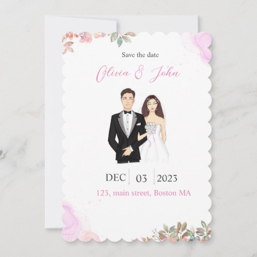 Save The Date mignon, enregistrer la date, plat Enregistrer la c (Devant)