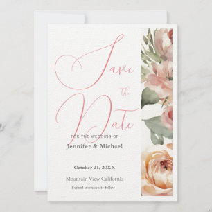 Save The Date Mignon Minimaliste Professionnel Fleur Moderne