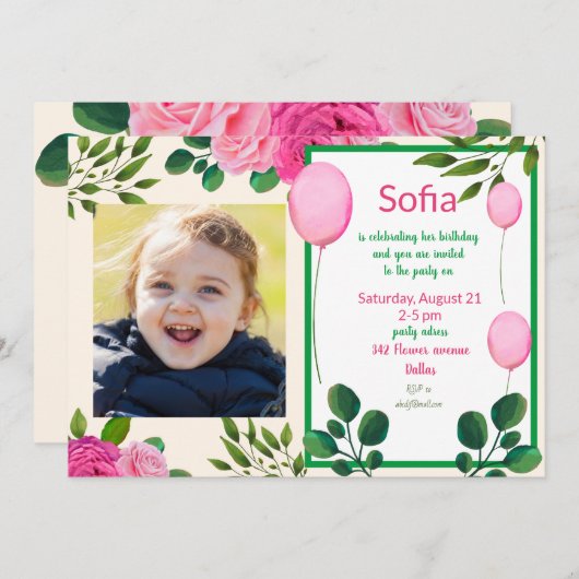 Save The Date Mignonne fille lapin enregistrer la date (Devant / Derrière)