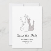 Save The Date Mignons chats Dessin Mariage simple Enregistrer la (Devant)