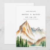 Save The Date Mille Montagne modifiable (Devant / Derrière)