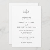 Save The Date Minerva Moderne Mariage élégant (Devant / Derrière)