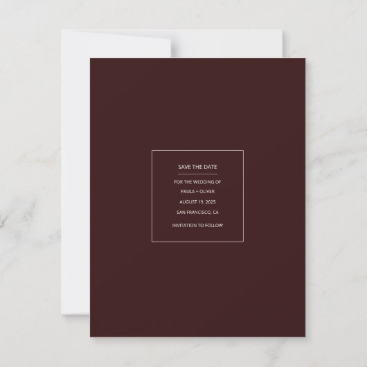 Save The Date Mini calendrier minimal moderne Enregistrer la pho (Dos)